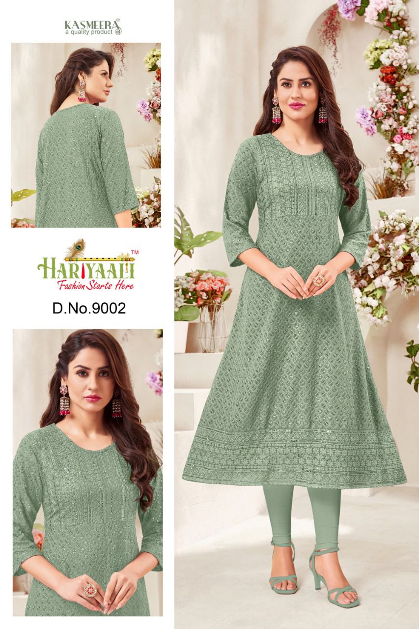 Hariyaali Aleen Fancy Regular Wear Rayon Latest Kurtis Collection